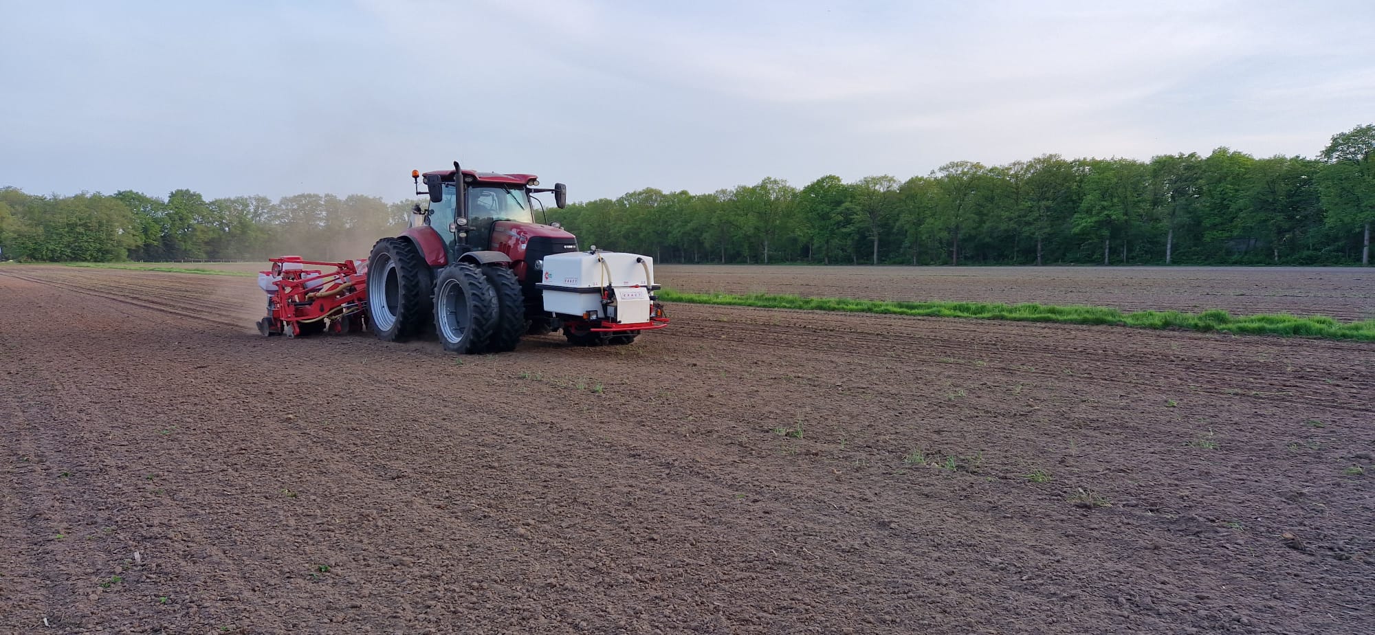 Maiszaaien met Gaspardo 8-rijer Maiszaaien met Gaspardo 8-rijer