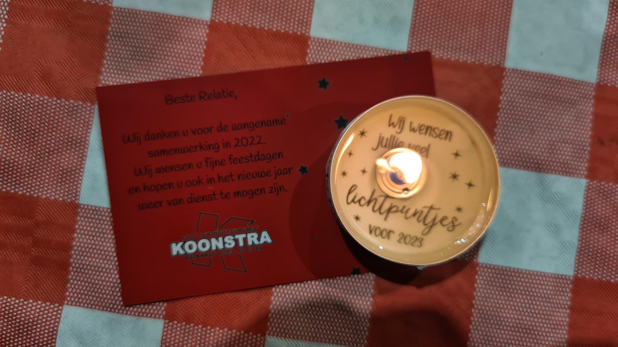 Koonstra wenst iedereen fijne feestdagen