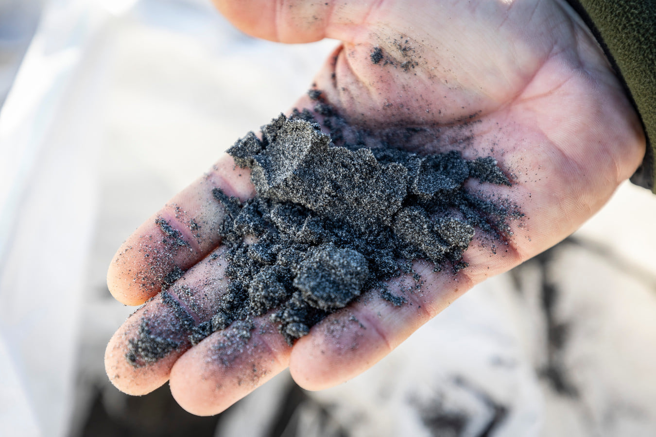 Bron Tubantia, Foto Robin Hilberink Koonstra Steenmeel strooien op de heide